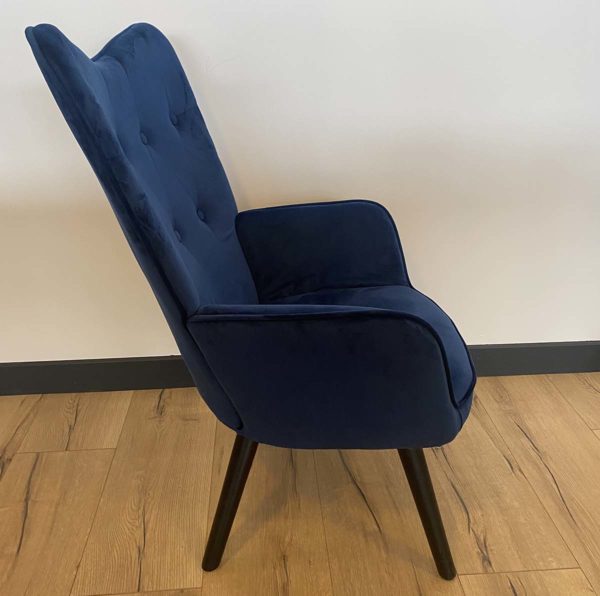 chaise en velours bleu Medelin 2
