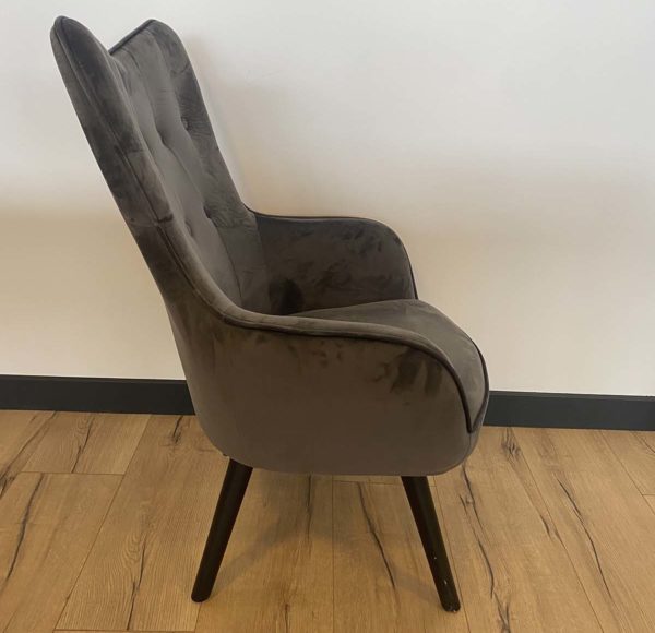chaise en velours gris Medelin 2