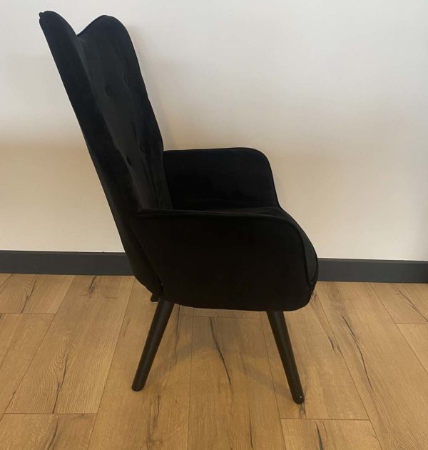 chaise en velours noir Medelin 2