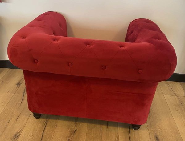 fauteuil en velours rouge Boston